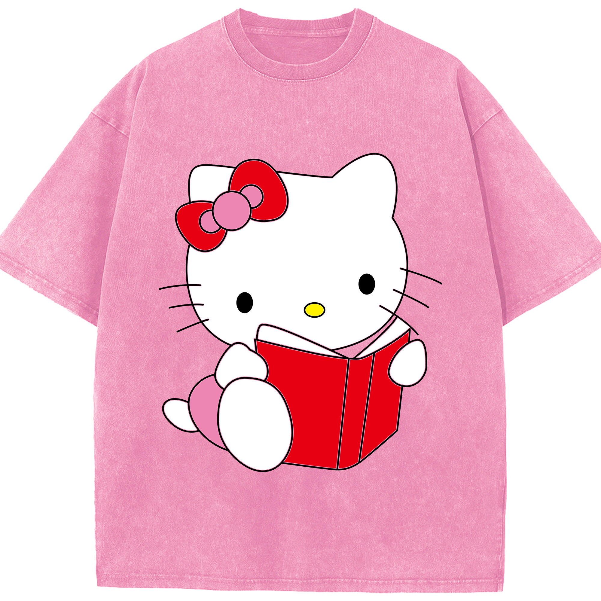 （画像用） Hello Kitty ハローキティ 綿100% ヴィンテージ風 半袖Tシャツ（フロントプリント）